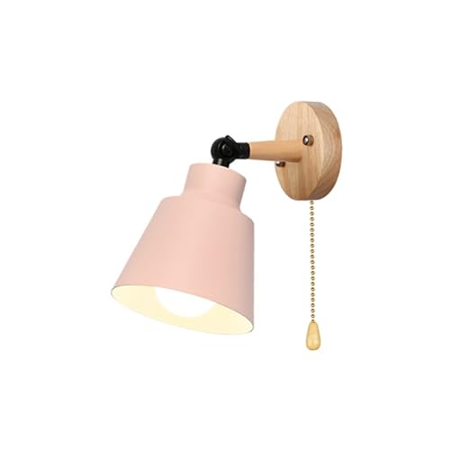 Applique avec prise rose et bois pour une ambiance douce dans la chambre