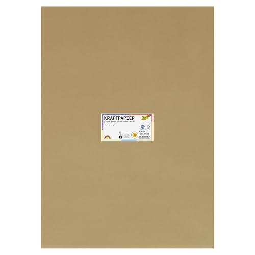 folia 691/25/98 Natural Kraft Paper 120 g/m² Approximately 50 x 70 cm 25 Sheets for Individual Crafting and Design of Greeting Cards