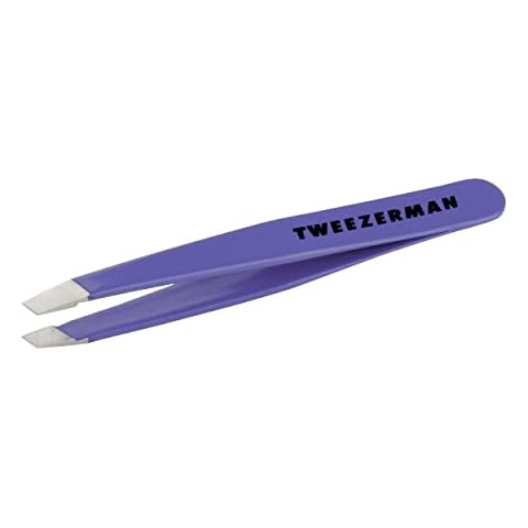 Tweezerman Mini Slant Travel Tweezers For Eyebrows, Travel Tweezers for Eyebrows, Facial Hair, Ingrown Hair (Blooming Lilac) Cover