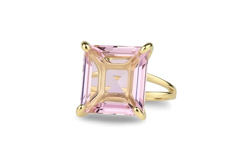 Bague en quartz rose Anémone et cristal fait main personnalisable