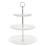 HOME DECO FACTORY - KP0025 Plateau à Gâteaux Verre 3 Étages, Service de Table Élégant, Présentoir Desserts et Amuse-Bouches, Facile à Assembler, Transparent, 25/20/15 cm