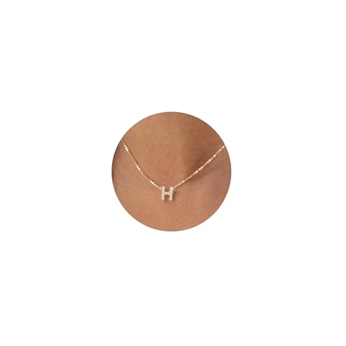 Initial Heart Necklaces for Women - Dainty Cute Necklace Small Layered 14K Gold Plated A-Z Letter CZ Pendant Trendy Satellite Chain Necklaces for Women Non Tarnish Gold Jewelry Set Gift