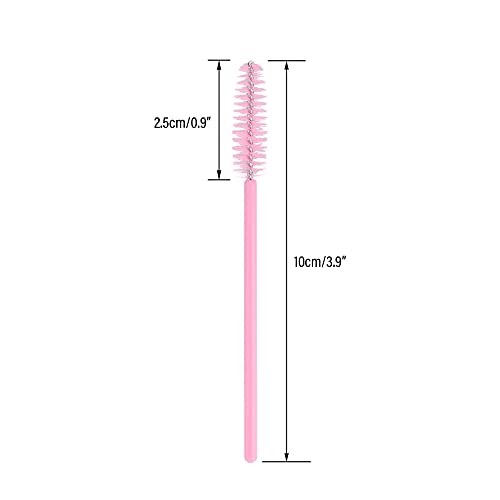 Image of G2PLUS 100PCS Disposable Eyelash Brushes, Adjustable Mascara Wands Makeup Applicator, Lash Spoolies Brushes for Eyelash Extensions and Eyebrows (Baby Pink)