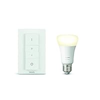 Philips Hue White Lampadina LED Smart, Luce Bianca Calda, Dimmerabile, Attacco E27, 9 W, Telecomando...