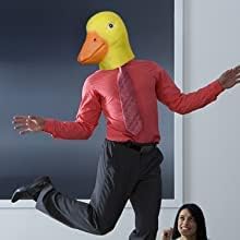 MOLEZU Duck Head Mask for Adult Halloween Deluxe Latex Animal Mask Novelty Duck Bill Costume. (Yellow) - Image 4