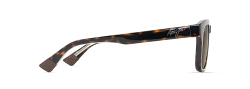 Maui Jim Maluhia Square Sunglasses, Shiny Dark Havana W/Trans Yllw/Hcl Bronze Polarized, Medium3