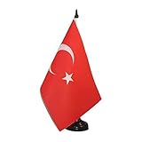 Drapeau de table Turquie 21x14cm - PETIT Drapeaux DE BUREAU turc 14 x 21 cm - AZ FLAG