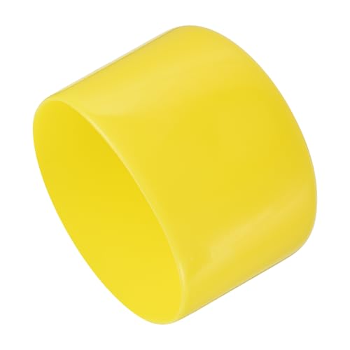 Image of uxcell 2pcs Rubber End Caps 65mm(2 9 /16 inch) ID Vinyl Round Tube Bolt Cap Cover Screw Thread Protectors Yellow, 40mm Height
