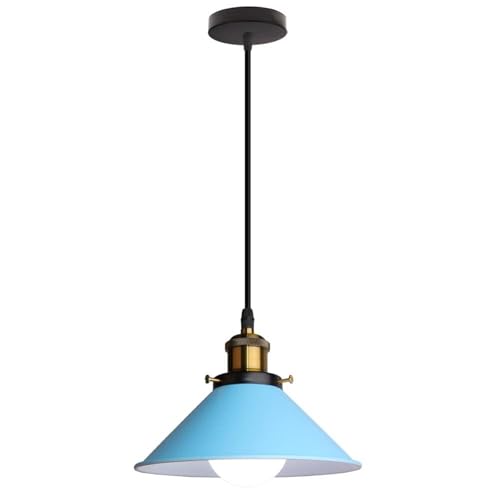 Lámpara colgante de metal premium estilo industrial americano azul