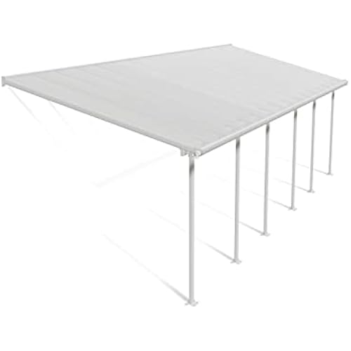 Palram - Canopia Feria 10' x 30' Patio Cover Canopy Awning, White/White
