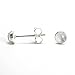 Kathy Bankston Handmade Rainbow Moonstone Stud Earrings for Women and Girls, 4mm Round Bezel 925 Sterling Silver