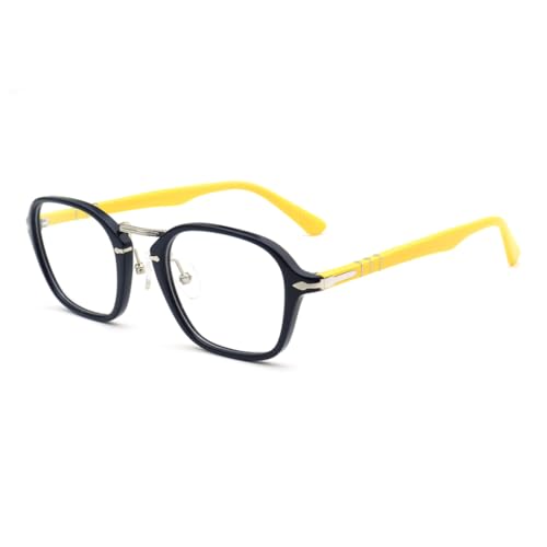 Monture de lunettes en acétate haut de gamme noir et jaune 1020