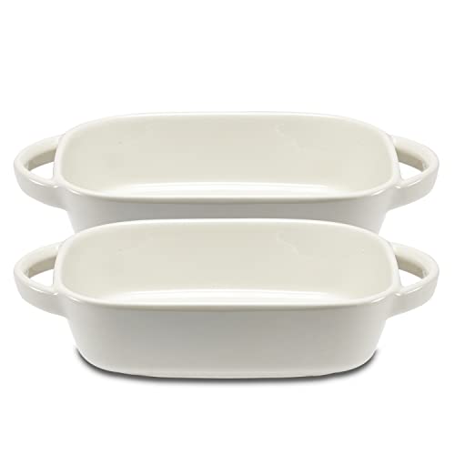 Supremery Lot de 2 petits plats à four en céramique - Idéal pour 2 personnes - Plat à four pour lasagne Tiramisu - Rond
