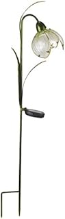 Solar Powered LED Snowdrop Light Hand Painted Glass Flower Garden Lighting