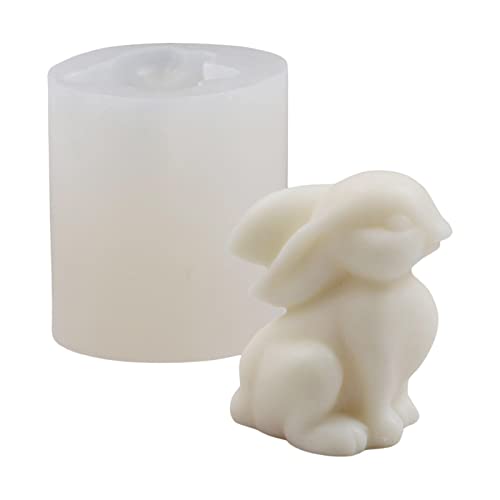 Hearthxy Silikonform Kerzenform 3D Hase epoxidharz Schokolade Gießform DIY Oster Bunny Backform Harzform Kristall Gießform für Kerze Seife Handwerk Dekorationen Cover