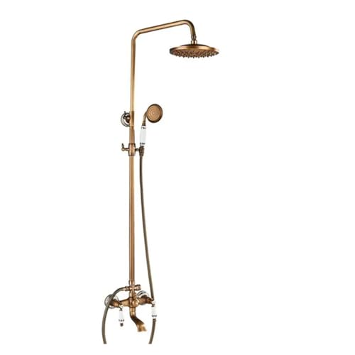 Ensemble de douche populaire en laiton antique avec mitigeur et tête 8"