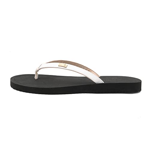 Dream Pairs Women Flip Flops Fashion Cushion Sandals Soft Leather Thong Flat Summer Beach Vacation Anti Slip Shoes White Size 8M Us Sdff2203W #TOP1