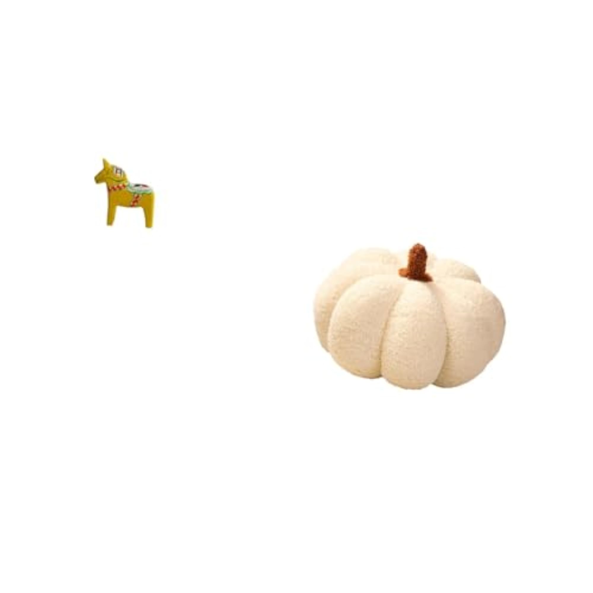 Dalecarlian Horse Sculpture and Pumpkin Plush Pillow