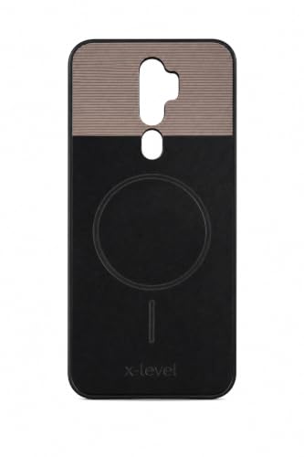 Image of Bintage Dual-Leather 2in1 Phone Case| Soft Touch Finish | Full Camera Protectection Back Cover Compatible for Oppo CPH1933 /Oppo A5 2020 - White & Starry Black