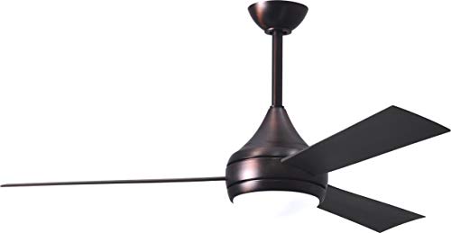 Matthews DA-BB-BB Donaire Outdoor Wet/Salt Water Rated 316 Marine Grade Stainless 52" Oceanfront Coastal Ceiling Fan with LED Light & Remote, Brushed Bronze