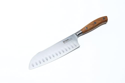 Lätt Home - Cuchillo Santoku 18cm - Fabricado en Acero Inoxidable - Filo Preciso - Mango de Madera - Cuchillo de Cocina Cómodo y Seguro - Resistente y Duradero - Ideal para Uso Doméstico y Profesional