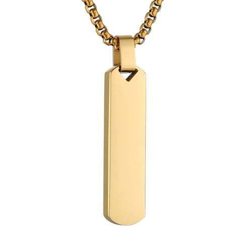 HZMAN Gold Bar Pendant Necklace