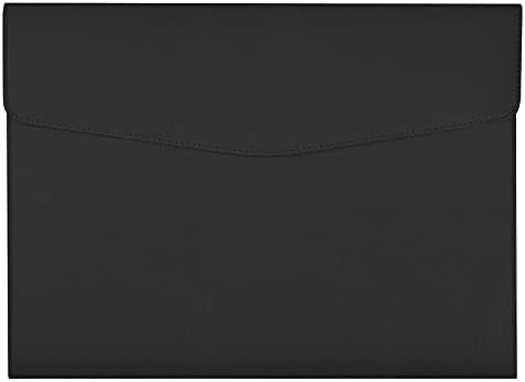 smatime Portable Files Wallets PU Leather Document Folder A4 Popper Wallet File Document Organizer Waterproof Storage Bag Travel Document Bag for Office, Student, Business People Carrying Paper Files