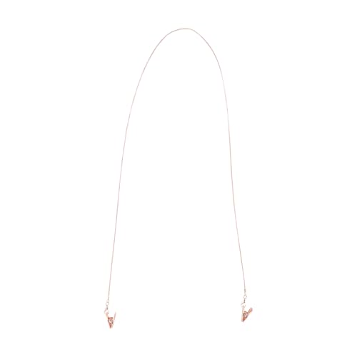 Mikikit Metal Eyeglass Chain Clip Face Mask Hanging Cord, Rose Gold Fashionable Metal Eyewear Chain for Women, Sunglasses and Mask Neck Strap for Daily Use