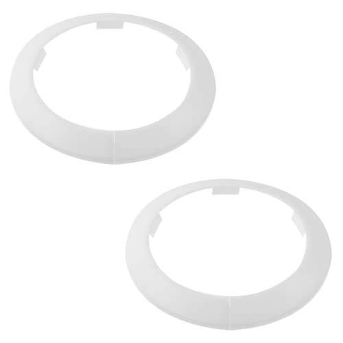 Qjaiune 2pcs Pipe Cover Flange, Fits 4.49 Inch, PP Plastic, White