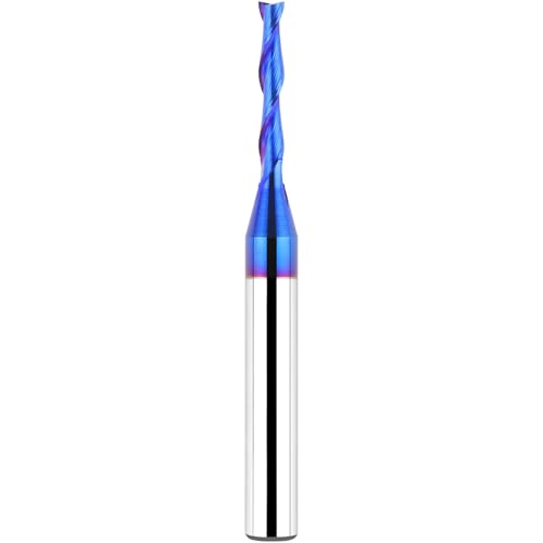 EANOSIC CNC Spiral Router Bit with Up Cut 1/4 Shank, 1/8 Cutting Diameter, 3/4 Cutting Depth, Industrial Solid Carbide End Mill Bit for Custom Furniture, High Precision Cutting, Carving