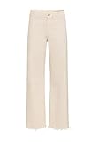 jeans beige Offener Hosensaum mit Fransenkante