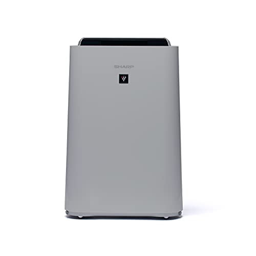 SHARP UA-HD60E-L Luftreiniger (mit Befeuchtungsfunktion, Verbesserung der Luftqualität, Ideal für Allergiker, drei Stufen Filtersystem, HEPA-Filter, Räume bis zu 48 m²) hellgrau