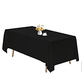 TWINPRET Rectangle Tablecloth 60 x 126 Inch, Black Waterproof Washable Polyester Table Cloth - Stain...