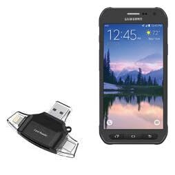 BoxWave Smart Gadget Compatible with Galaxy S6 Active - AllReader SD Card Reader, microSD Card Reader SD Compact USB - Jet Black