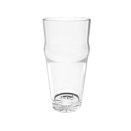 PLTHEP020C English Pub Glass, 20 oz., 6-1/8"H, Starburst Base, Polycarbonate, Clear, Pack of 12