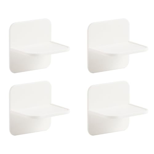 HOMOCONO Fijador sin Rastro para Muebles, 4 Estabilizadores en Plástico Blanco Diseño de Esquina Derecha 90°, Soporte Antivuelco para Armarios, Mesas y Estanterías, Adecuado para Hogares