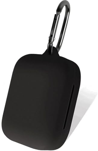 Geiomoo Silicone Case Compatible with OnePlus Buds Pro 2, Protective Cover with Carabiner (Black)