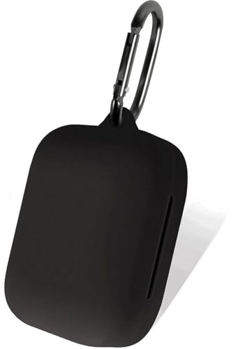 Geiomoo Silicone Case Compatible with OnePlus Buds Pro 2, Protective Cover with Carabiner (Black)