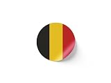 Naklejka flaga Belgii 3,8 x 3,8 cm - naklejka flaga - etykiety na rolce