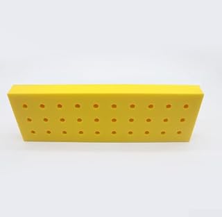 M8 Thread Chuck Holder Storage Box 12 Holes Plastic Organizer Stand for Lathe Tools Repair Workshop Yellow Compact Case(30 Holes)