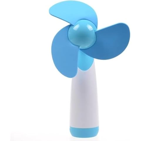 JDYYICZ Mini Handheld Fan Personal Fan Battery Soft Foam Blades Powered for Home and Travel (Blue 1pcs) Cover