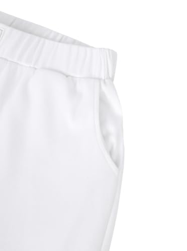 Image of Girls Wide Leg Sweatpants Baggy Pants with Pockets | Elastic Waistband, Side Pockets, Relaxed Silhouette, for School, Travel and Everyday Casual Wear
