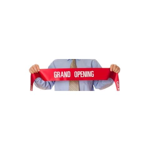 Grand Opening Printed Ribbon - 100mm / 10cm Wide - 3m Long, Store Opening Ribbon, Office Opening Ribbon Cover