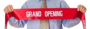 Grand Opening Printed Ribbon - 100mm / 10cm Wide - 3m Long, Store Opening Ribbon, Office Opening Ribbon