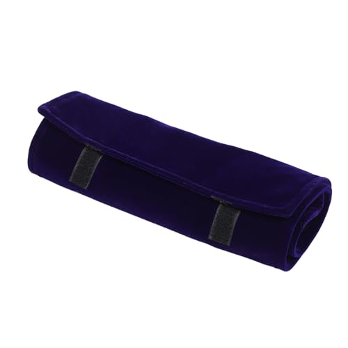 LIGIGWASH Roll Organizador de Joyas Portátil Azul Estuche de Viaje Compacto de Terciopelo para Collares Pulseras y Pendientes Diseño Antienredos para Almacenamiento