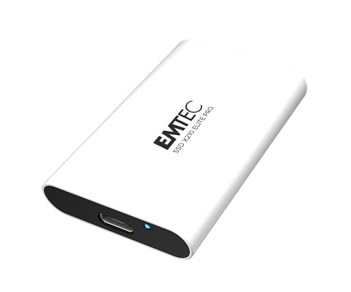 EMTEC - SSD Externe Portable X210 Pro - Aluminium - USB 3.2 Gen2x2 - Compatible PC Mac PS5 Xbox - 2TB - Léger - Câble USB-C Inclus - pour Gaming et Travail