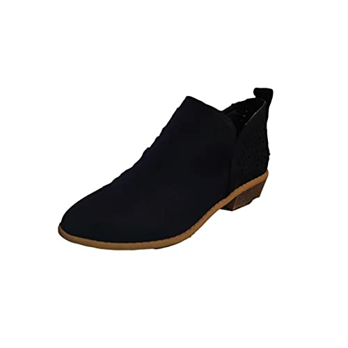 NUSGEAR 2022 Botines Mujer Zapatos Botas de tacón bajo de cuero Moda Casual Otoño Invierno Comodos clásico Botas de Nieve elegante Antideslizante caliente Boots cremallera vintage fiesta Zapatos