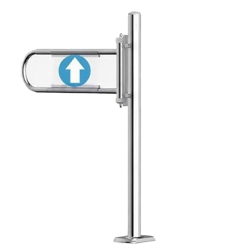 Barrière de sécurité automatique à double battant | Porte d'entrée pivotante à 90° pour entrepôt et bibliothèque | Portail d'accès en métal – Bleu, 50 x 100 cm | Solution unique de supermarché