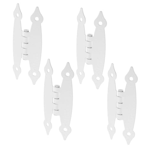 Operitacx 4 pezzi Cerniere per Mobili in Acciaio Bianche Cerniere Cerniera Incassate per Armadi Interni con Funzionamento Silenzioso e Design