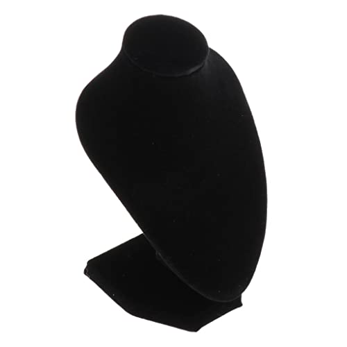perfk Hochwertiger Schmuckständer, Schaufensterpuppe Schmuckbüste Schmuckhalter für Halsketten Anhänger usw, Schwarz, Samt Oberfläche Cover